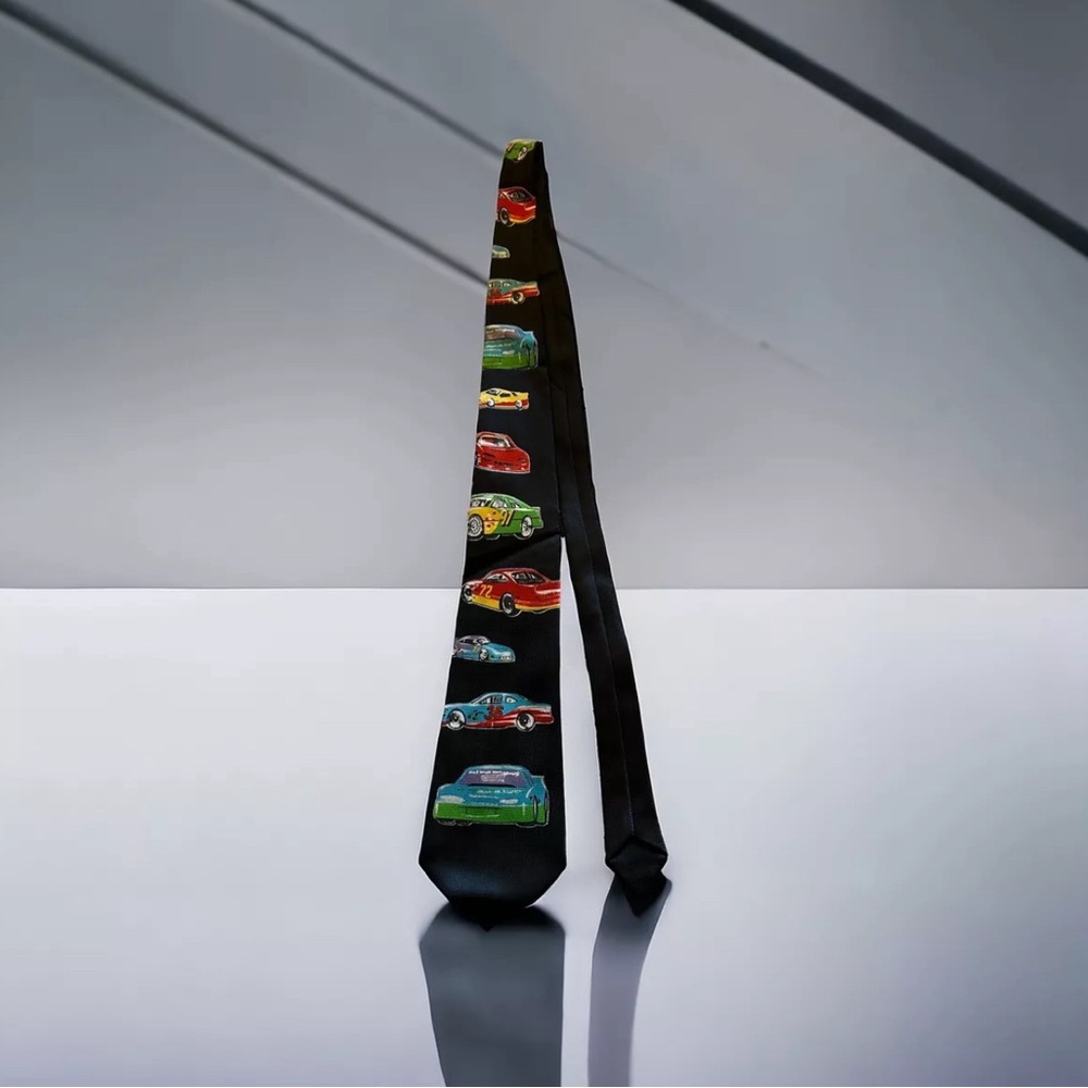 East Texas Muscle Cars-[Tie Mania-Hand Made]-Race Cars II 1997 ETMC Men's Tie